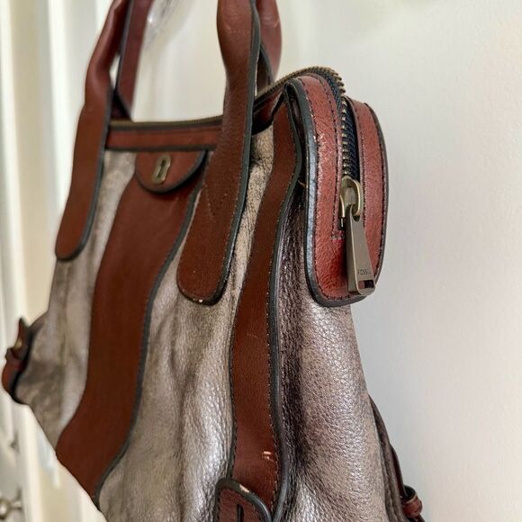 Fossil Brown and Silver Satchel - Picture 3 of 9